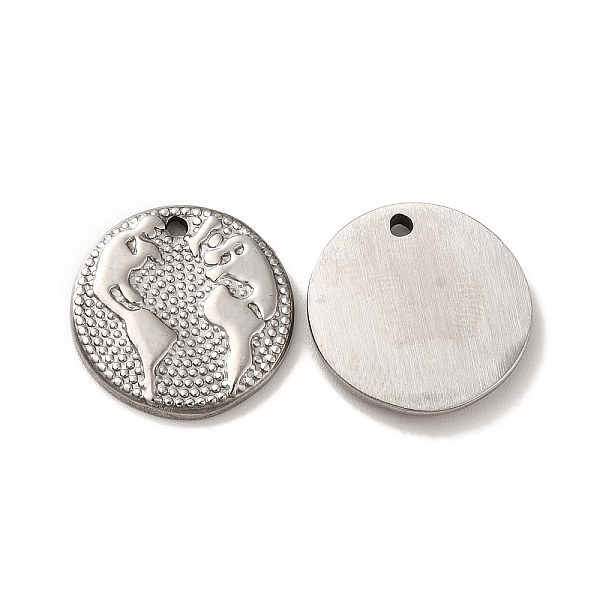 

PandaHall 304 Stainless Steel Pendants, Flat Round Charm, Stainless Steel Color, 15x2mm, Hole: 1.2mm 304 Stainless Steel Flat Round