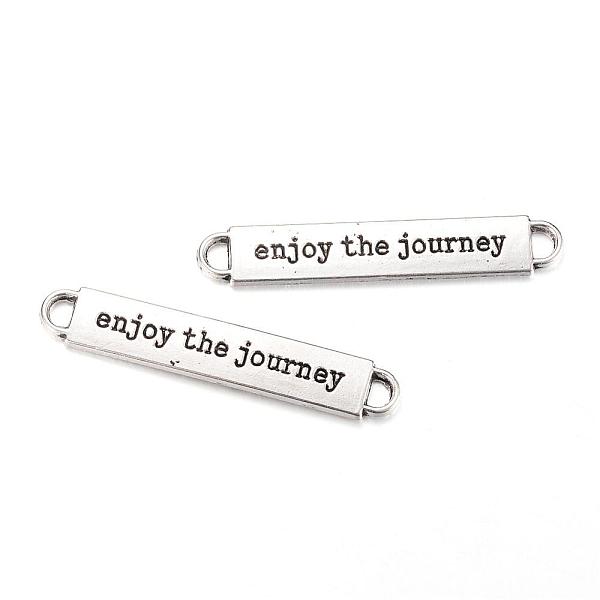 

PandaHall Tibetan Style Alloy Links connectors, Cadmium Free & Lead Free, Rectangle, with Words, Antique Silver, 50x8.5x2mm, Hole: 2.5x4mm...