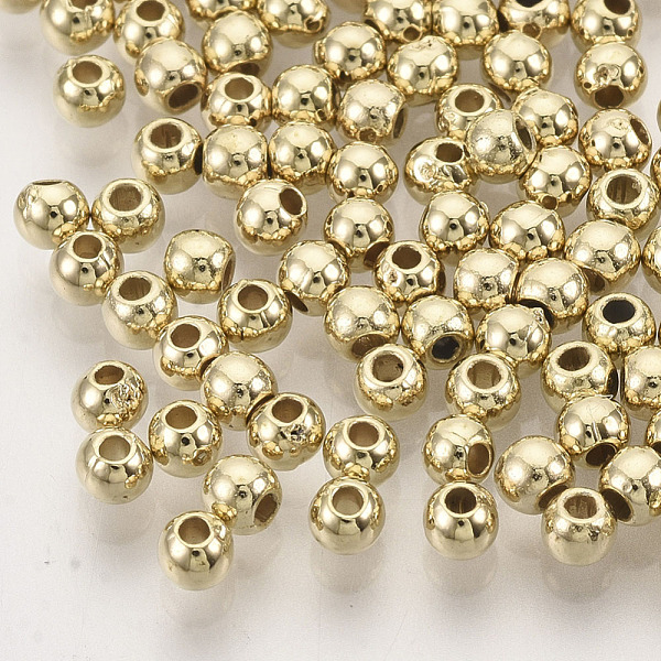 

PandaHall CCB Plastic Beads, for DIY Jewelry Making, Round, Golden, 3x2.5mm, Hole: 1.2mm, about 1850pcs/20g Plastic Round