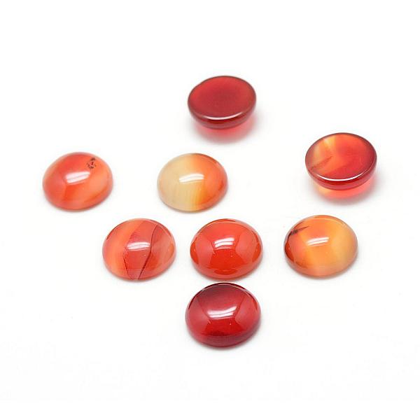 

PandaHall Dyed Natural Carnelian Gemstone Cabochons, Half Round, 8x4mm Carnelian Half Round
