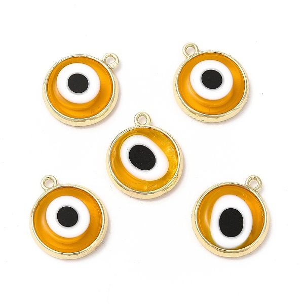 

PandaHall Handmade Lampwork Pendants, with Golden Tone Brass Findings, Cadmium Free & Lead Free, Evil Eye, Gold, 16x13.5x3mm, Hole: 1.4mm...