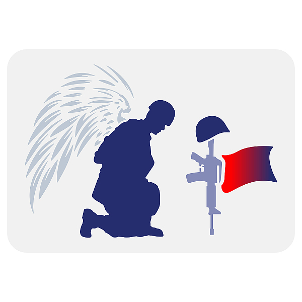 

PandaHall FINGERINSPIRE Soldier Angel Fallen in Memory of USMC Navy Army Air Force Military Stencil 8.3x11.7inch Army Soldiers Stencil...