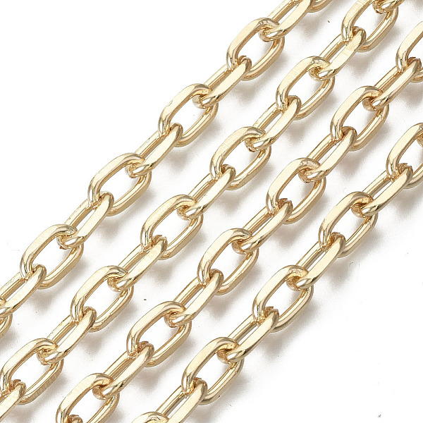 

PandaHall Unwelded Iron Paperclip Chains, Drawn Elongated Cable Chains, with Spool, Light Gold, 9.6x5.8x1.5mm, about 32.8 Feet(10m)/roll...