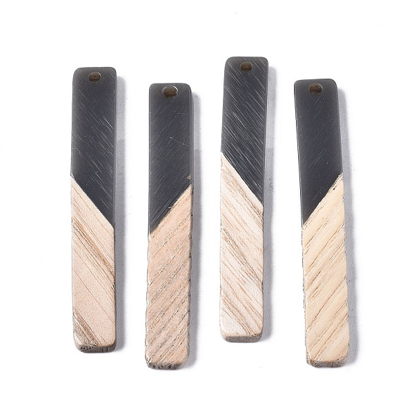 

PandaHall Resin & Wood Big Pendants, Two Tone, Rectangle, Gray, 52x7.5x3.5mm, Hole: 2mm Resin+Wood Rectangle Gray