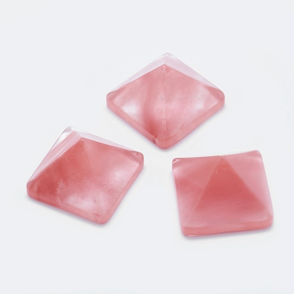 

PandaHall Watermelon Stone Glass Cabochons, Pyramid, 20x20x12~13mm, Diagonal Length: 26mm Watermelon Stone Pyramid