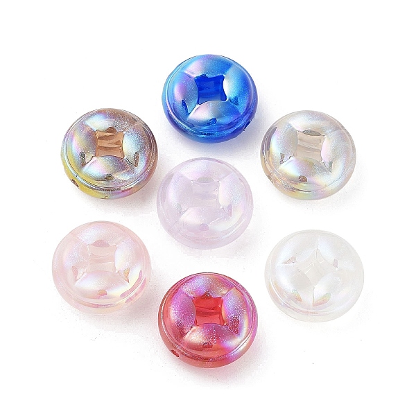 

PandaHall Acrylic Beads, Flat Round, Mixed Color, 18.5x19x9mm, Hole: 1.8mm Acrylic Flat Round Multicolor
