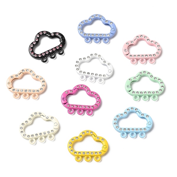 

PandaHall Spray Painted Alloy Rhinestone Spring Gate Ring, Cloud with Hoop, Mixed Color, 24x30x4.5mm, Hole: 2.5mm, Inner Diameter: 22x12.5mm..., Multicolor