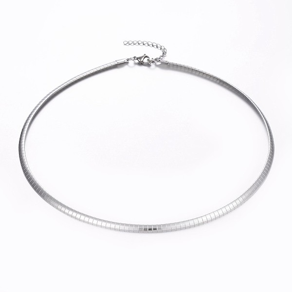 

PandaHall 304 Stainless Steel Chain Necklaces, with Lobster Claw Clasps, Stainless Steel Color, 17.7 inch(45cm), 4x1.2mm 304 Stainless Steel