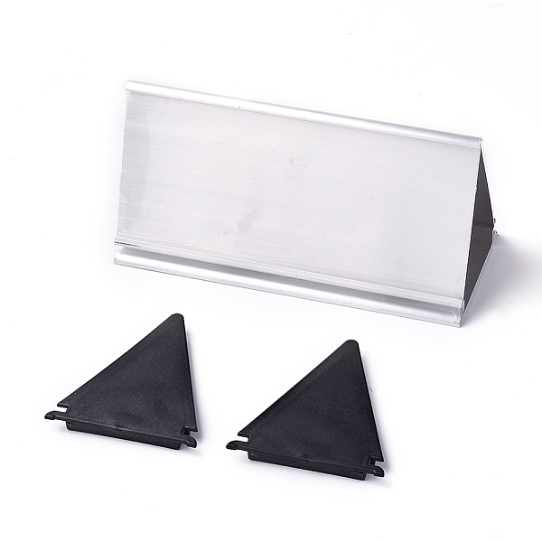 

PandaHall Triangle Aluminium Alloy Table Top Display Stand, Double Sided, Silver, 84x200x96mm Aluminum Alloy Silver