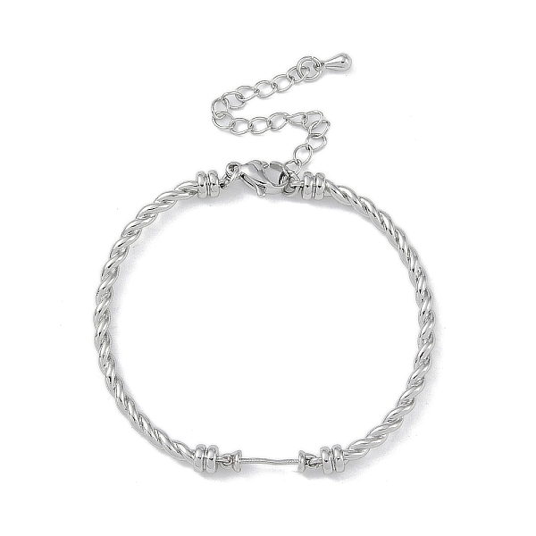 

PandaHall Brass Twisted Chain Bracelet Making, Platinum, 4-3/8 inch(11cm) Brass