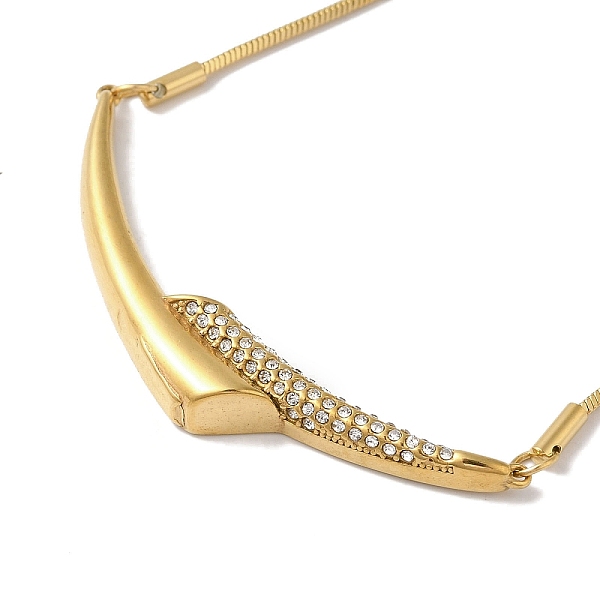 

PandaHall 304 Stainless Steel Snake Chain Necklaces, with Rhinestone Beads, Horizontal Pendant Necklaces, Real 18K Gold Plated, 18.11 inch...