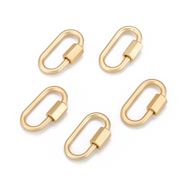 

PandaHall Brass Screw Carabiner Lock Charms, for Necklaces Making, Long-Lasting Plated, Oval, Matte, Real 18K Gold Plated, 20x10x1.9mm Brass...