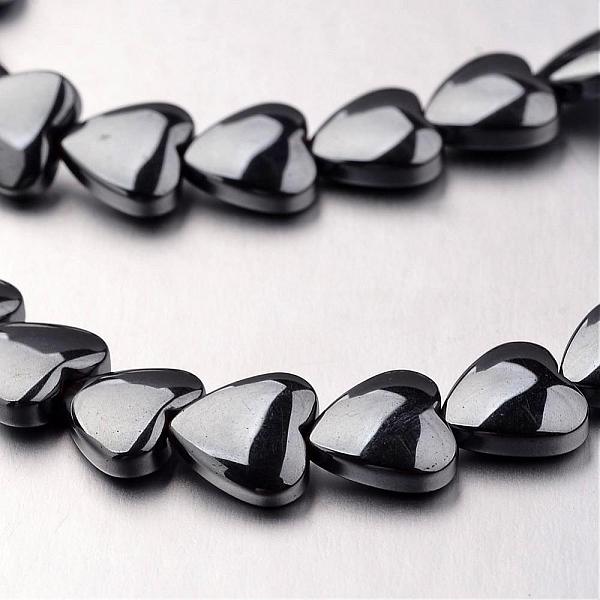 

PandaHall Non-magnetic Synthetic Hematite Bead Strands, Heart, Original Color, 8x8x3mm, Hole: 0.7mm, about 55pcs/strand, 15.7 inch...