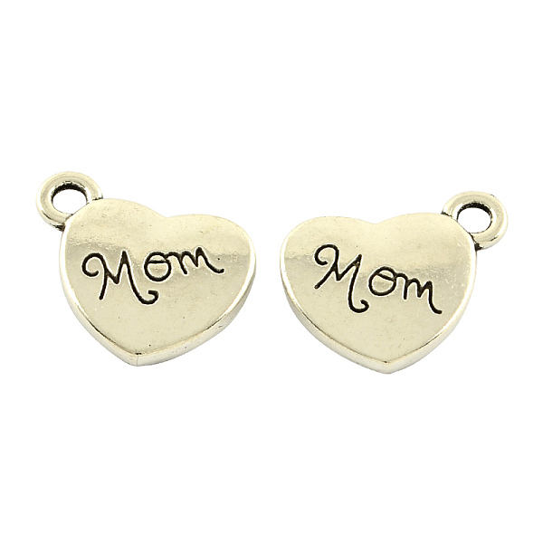 

PandaHall Mother's Day Theme, Tibetan Style Alloy Family Charms, Heart with Word Mom, Cadmium Free & Lead Free, Antique Silver, 13x15x3mm...