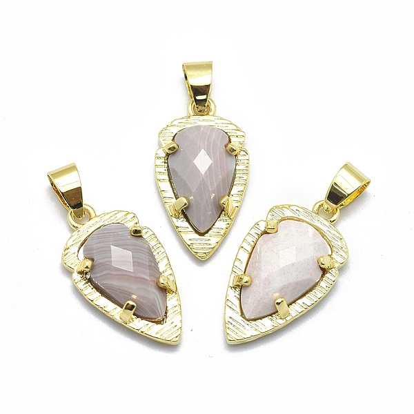 

PandaHall Natural Botswana Agate Pendants, with Brass Findings, Teardrop, Faceted, Golden, 23.5x12.5x5.5mm, Hole: 4.5x5mm Botswana Agate...