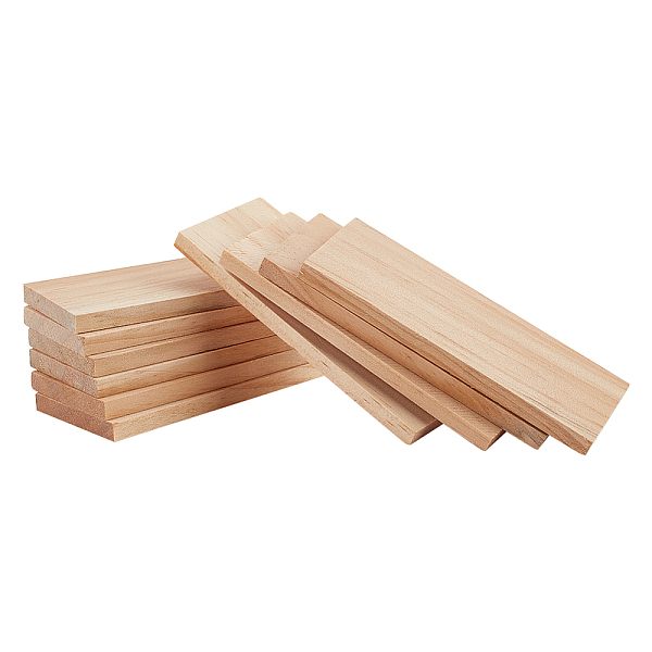 PandaHall Unfinished Wood Sheets, Pine Wood Craft Supplies, Rectangle, Wheat, 100x40x6mm, 10pcs/bag Wood Rectangle Orange