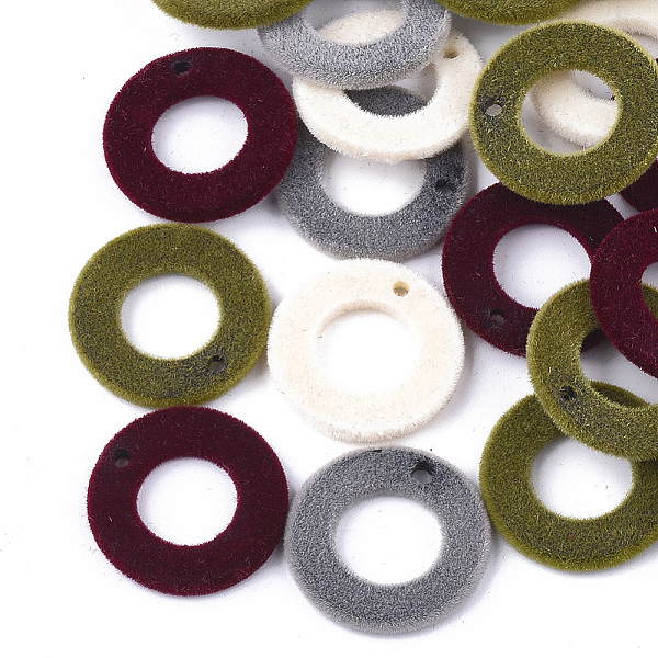 

PandaHall Flocky Acrylic Pendants, Ring, Mixed Color, 18x2mm, Hole: 1.5mm Acrylic Ring Multicolor