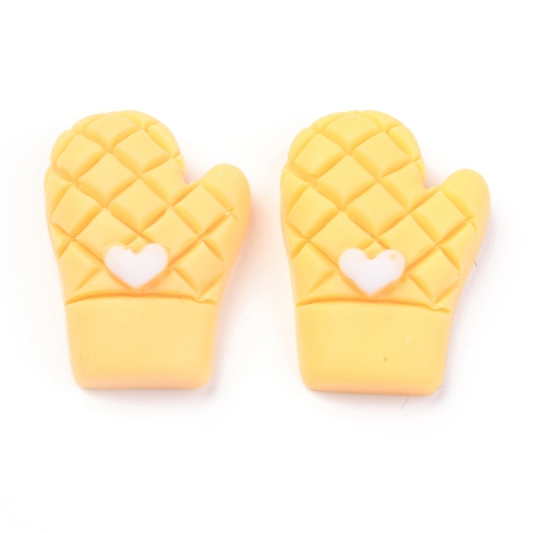 

PandaHall Resin Cabochons, DIY Accessories, for Resin Jewelry Making, Gloves, Yellow, 25x17.5x7.5mm, 100pcs/bag Resin Clothes Yellow