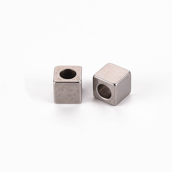 

PandaHall 303 Stainless Steel Beads, Cube, Stainless Steel Color, 6x6x6mm, Hole: 3mm 303 Stainless Steel Cube