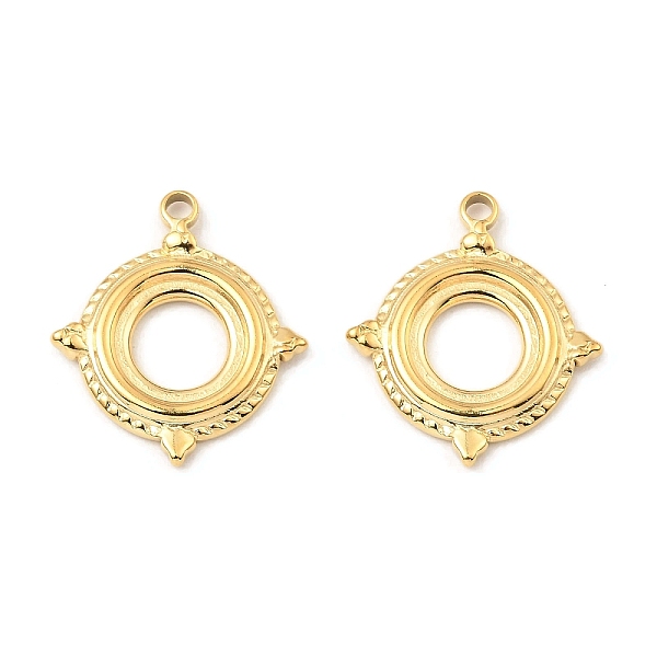 

PandaHall 304 Stainless Steel Pendant Cabochon Settings, Open Back Settings, Flat Round, Real 18K Gold Plated, Tray: 10mm, 21.5x19x2mm, Hole...