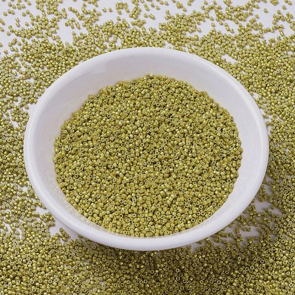 

PandaHall MIYUKI Delica Beads, Cylinder, Japanese Seed Beads, 11/0, (DB1154) Galvanized Semi-Frosted Zest, 1.3x1.6mm, Hole: 0.8mm, about..., Yellow