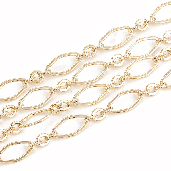 

PandaHall Brass Chains, with Spool, Soldered, Real 18K Gold Plated, 9x4.5x0.4mm, about 98.42 Feet(30m)/roll Brass