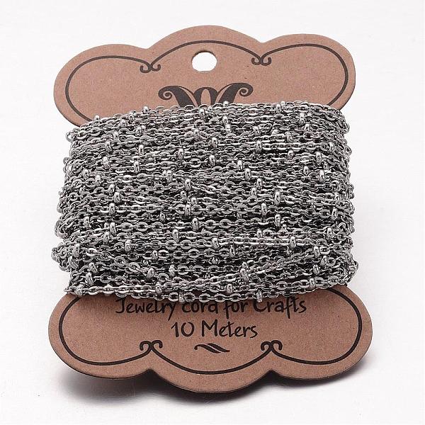 

PandaHall 304 Stainless Steel Cable Chains, Soldered, Satellite Chains, with Rondelle Beads, Stainless Steel Color, 3x2.3x0.6mm 304...