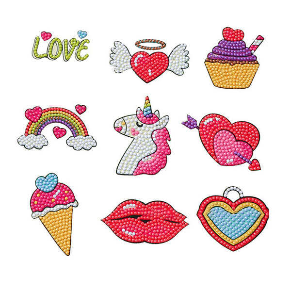 

PandaHall DIY Diamond Painting Sticker Kit, Including Resin Rhinestones Bag, Diamond Sticky Pen, Tray Plate and Glue Clay, Rainbow/Ice Cream..., Multicolor