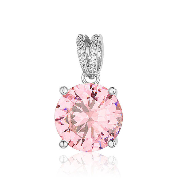

PandaHall Brass Micro Pave Pink Cubic Zirconia Pendants, Flat Round Charms, Platinum, 24x14x9mm Brass+Cubic Zirconia Flat Round Pink