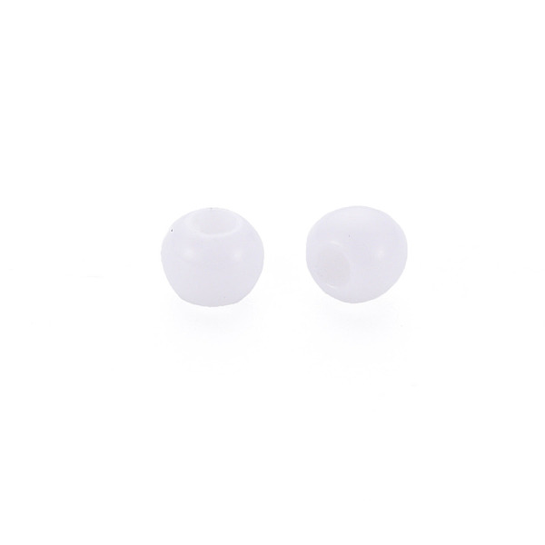 

PandaHall Opaque Acrylic Beads, Round, White, 4x3mm, Hole: 1.6mm, about 15000pcs/500g Acrylic Round White
