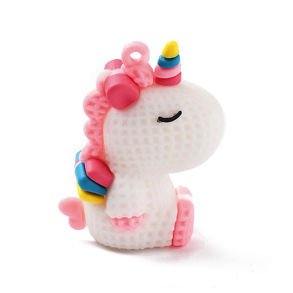 

PandaHall PVC Opaque Plastic Big Pendants, Unicorn, White, 51x35x22.5mm, Hole: 2mm PVC Unicorn White