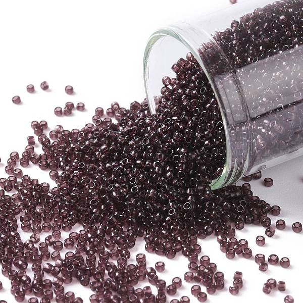 

PandaHall TOHO Round Seed Beads, Japanese Seed Beads, (6C) Transparent Amethyst, 15/0, 1.5mm, Hole: 0.7mm, about 15000pcs/50g Glass Purple