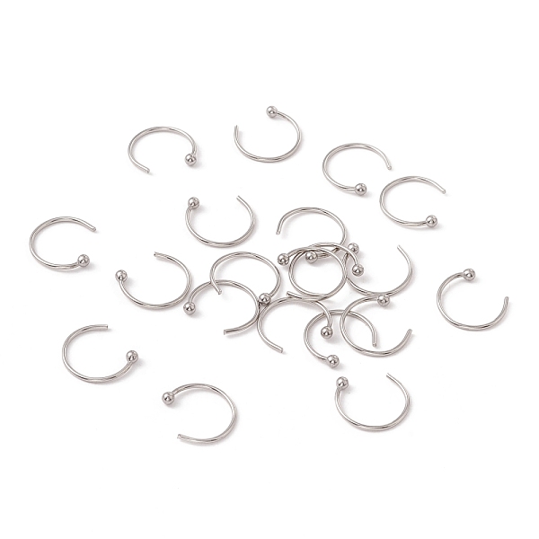 

PandaHall C-Shaped 304 Stainless Steel Ear Cuff Findings, Stainless Steel Color, 10.5x12x2mm, Inner Diameter: 10.4mm, Pin: 0.7mm 304...