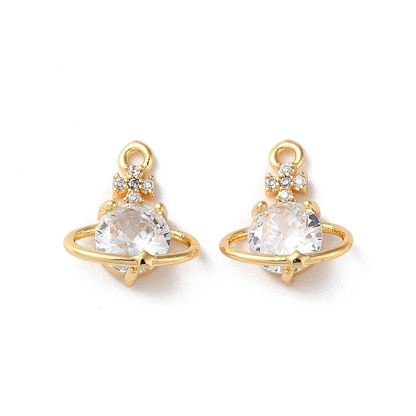

PandaHall Rack Plating Brass Cubic Zirconia Beads, with Glass, Flat Round, Real 18K Gold Plated, 13x11x5mm, Hole: 1.2mm Brass+Cubic Zirconia..., Clear