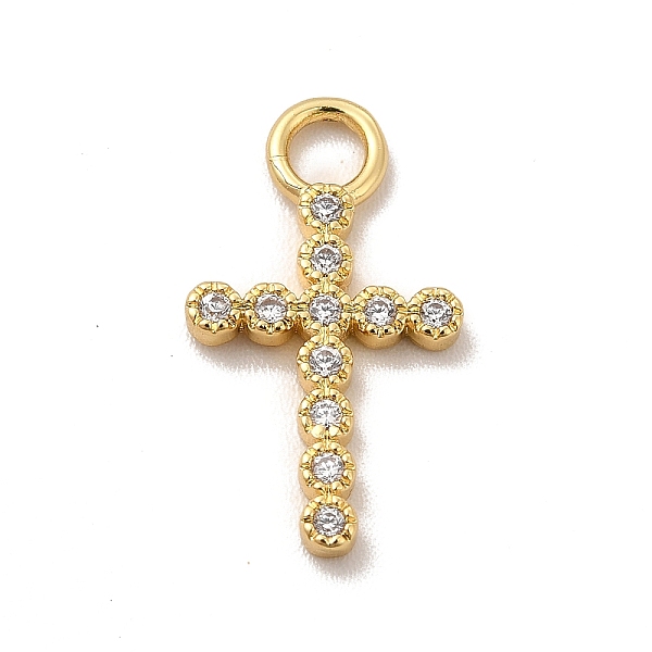 

PandaHall Rack Plating Brass Micro Pave Cubic Zirconia Pendants, Cadmium Free & Lead Free, Long-Lasting Plated, Religion Cross Charm, Real..., Clear