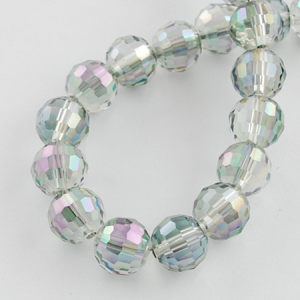 

PandaHall Electroplate Glass Bead Strands, Rainbow Color Plated, Faceted, Round, Medium Orchid, 6mm, Hole: 1mm, about 72pcs/strand, 15 inch..., Purple