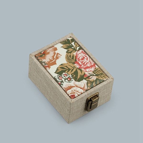 

PandaHall Jute Box, for Necklace Box, Rectangle with Flower, Beige, 12x9x6.5cm Cloth Rectangle Yellow