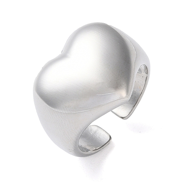 

PandaHall Eco-Friendly Brass Heart Open Cuff Rings for Women, Long-Lasting Plated, Lead Free & Cadmium Free, Platinum, 6~16.5mm, Inner...