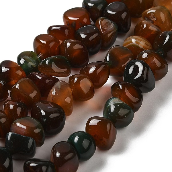 

PandaHall Natural Agate Beads Strands, Dyed & Heated, Nuggets, Tumbled Stone, Coconut Brown, 6.5~13x10~13x1.5~11mm, Hole: 1.6mm, about...