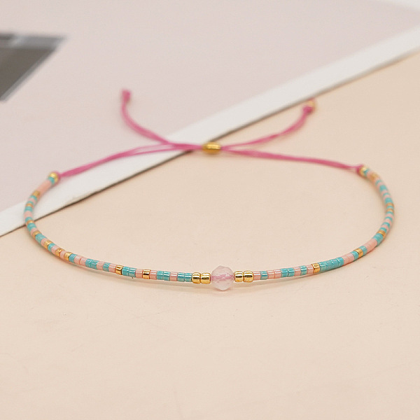 

PandaHall Bohemian Style Colorful Beaded Lucky Stone Couple Bracelet for Women