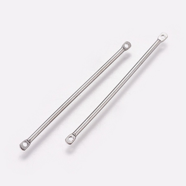 

PandaHall Brass Bar Links, Platinum, 40x1mm, Hole: 1mm Brass Others