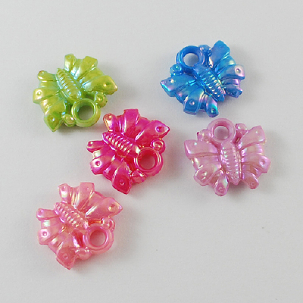 

PandaHall Opaque Acrylic Charm Pendants, AB Color Butterfly, Mixed Color, 17x17x5mm, Hole: 3mm, about 740pcs/500g Acrylic Butterfly..., Multicolor