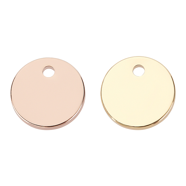 Benecreat 48 Stück Gold & Roségold Flache Runde Form Blanko-Anhänger Stanzrohlinge Für Armband-Ohrring-Anhänger-Charms – 8 Mm Durchmesser