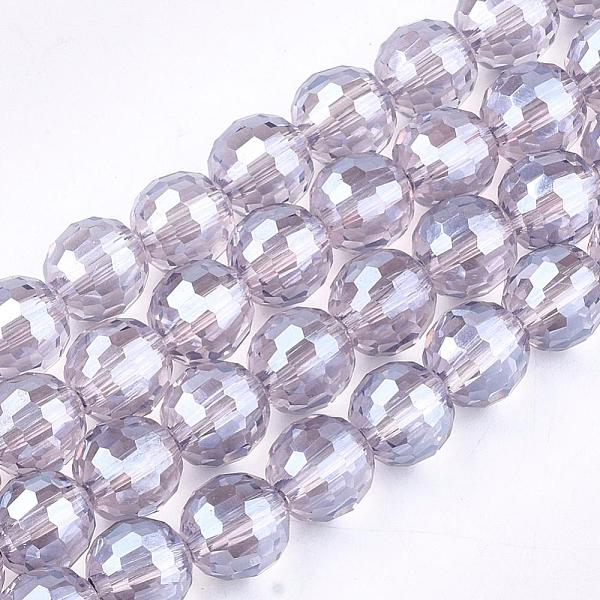 

PandaHall Electroplate Glass Bead Strands, Half Plated, Faceted(96 Facets), Round, Rosy Brown, 8mm, Hole: 1mm, about 72pcs/strand, 22 inch...