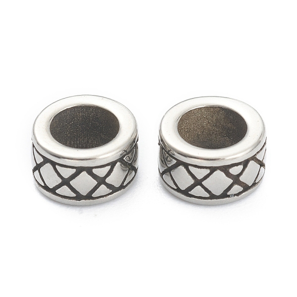 

PandaHall 304 Stainless Steel European Beads, Large Hole Beads, Column, Antique Silver, 8x4mm, Hole: 4.5mm 304 Stainless Steel Column