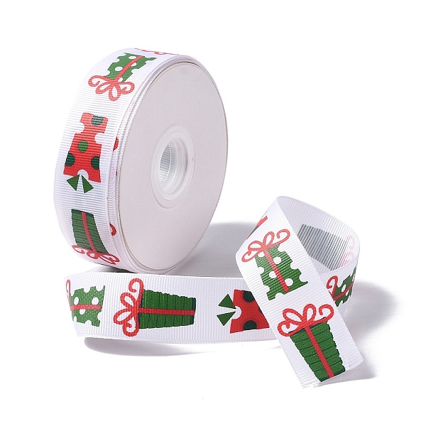 

PandaHall 25 Yards Christmas Theme Printed Polyester Grosgrain Ribbon, for DIY Jewelry Making, Flat, Colorful, 1- inch(25.5mm) Polyester Box