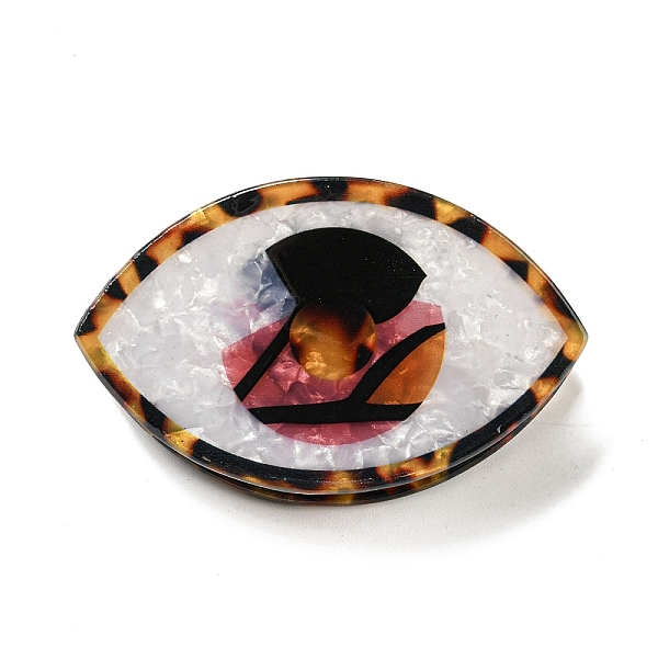 

PandaHall Eye Shape PVC Claw Hair Clips for Woman Girls, with Iron Findings, Light Coral, 44.5~45.5x74.5~76x34~37mm PVC Eye