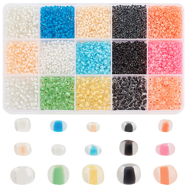 

PandaHall PH 195g 15 Styles Clear Glass Seed Beads, 1.5/2/3.5/4mm Macaron Glass Beads, DIY Seed Beads Jewelry Making Kit, Waist Bead Set..., Multicolor