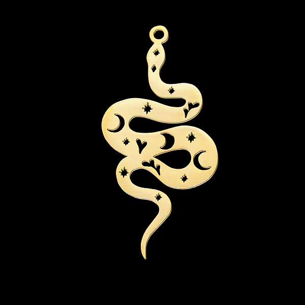

PandaHall 201 Stainless Steel Pendants, Animal Charms, Golden, Snake Pattern, 38x16mm 201 Stainless Steel Snake