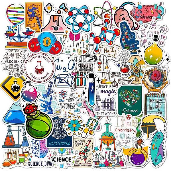

PandaHall Cartoon Paper Sticker, for DIY Scrapbooking, Craft, Science Theme, Mixed Color, 31~71.5x32~66x0.1mm, 50pcs/bag Paper Mixed Shapes..., Multicolor